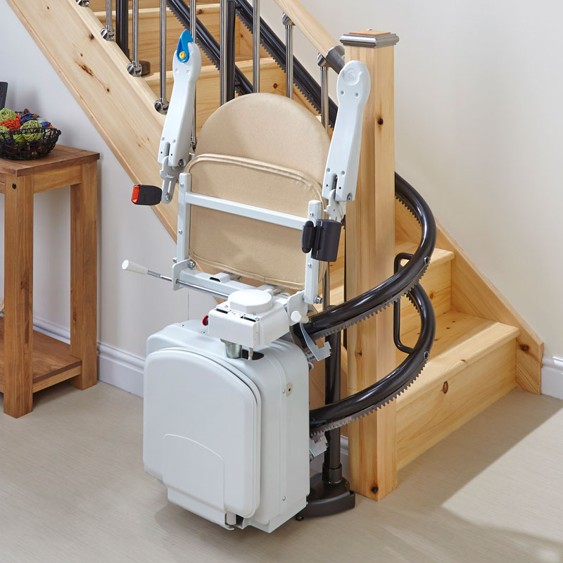 FITAL Treppenlift 2-Rohr Modell Basis-ZB - Stitz hochgeklappt